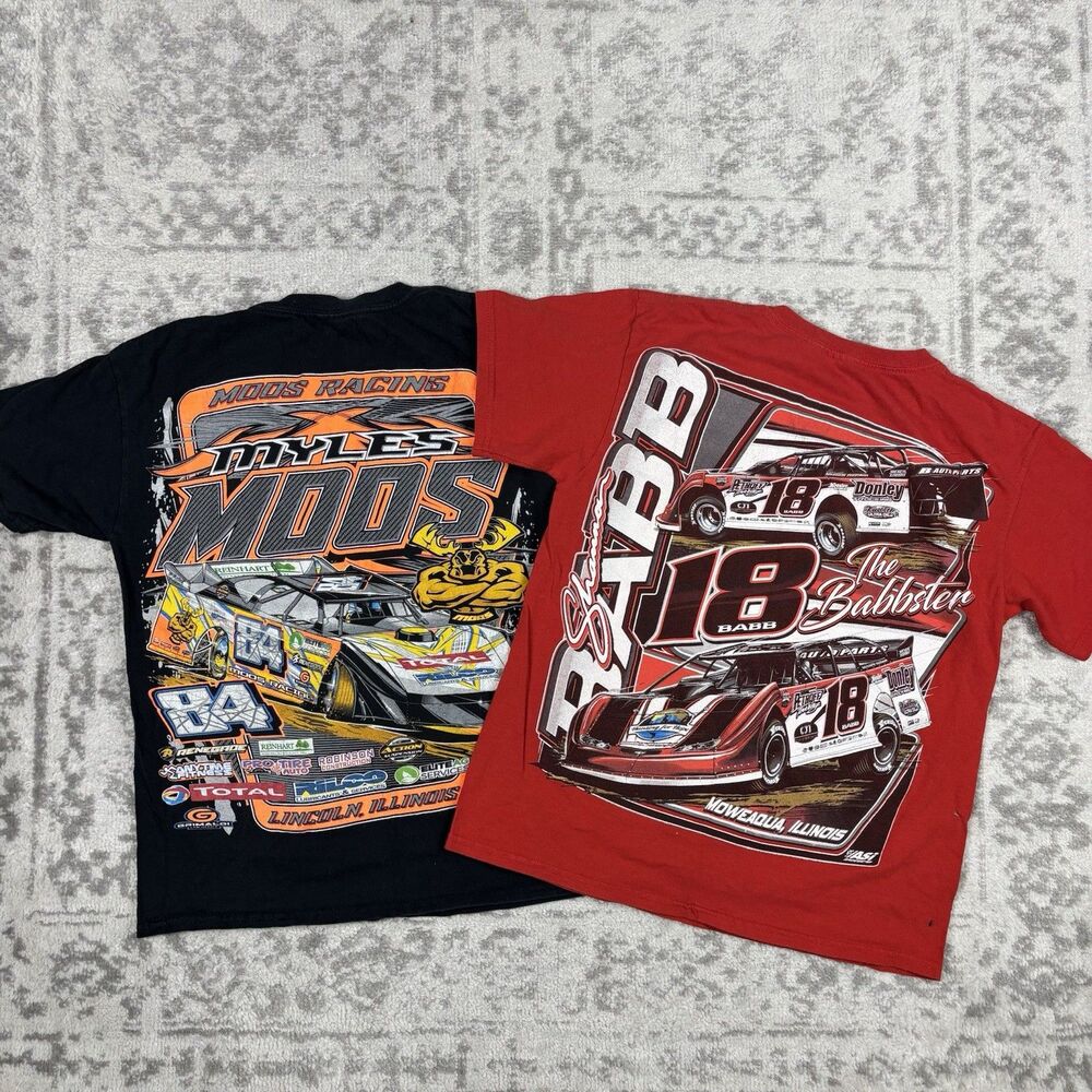 Bundle Of 2 Racing T-Shirts #84 Moods Myles #18 Babb Shannon Youth Size Medium